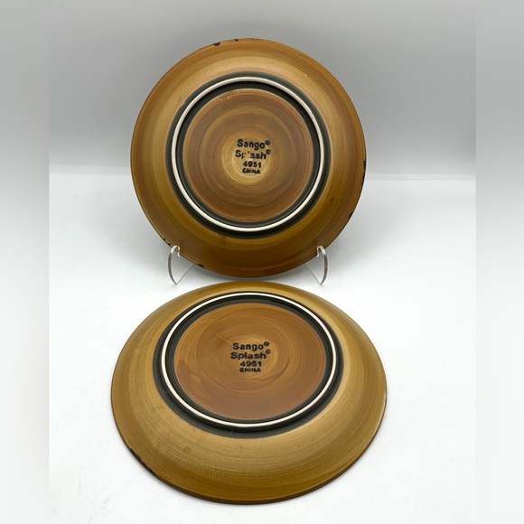 2 Sango Splash Salad Plates. 1976 Vintage. #4951 - Picture 2 of 8